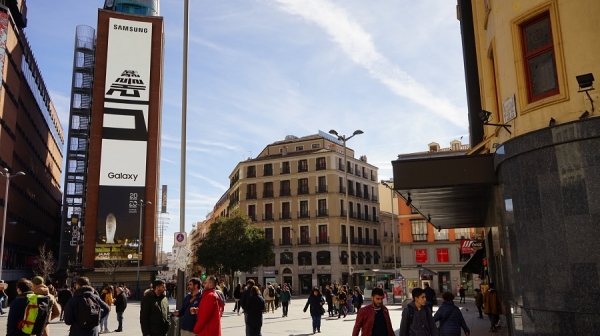 스페인 마드리드 까야오 광장(Plaza del Callao) 옥외광고. 제공/삼성전자