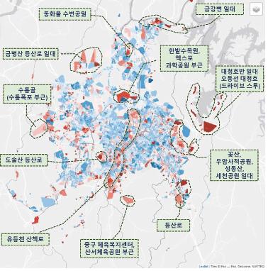 2018~2020년 1월~3월의 대전시 일평균 유동인구 변화추이. 사진제공=국토연구원