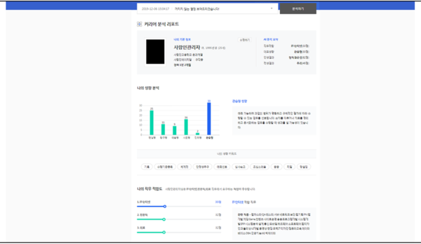 사람인 커리어하이 서비스. (제공=사람인)