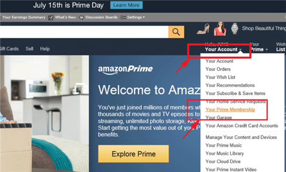 아마존 프라임 가입 화면(사진=아마존 블로그 캡처)