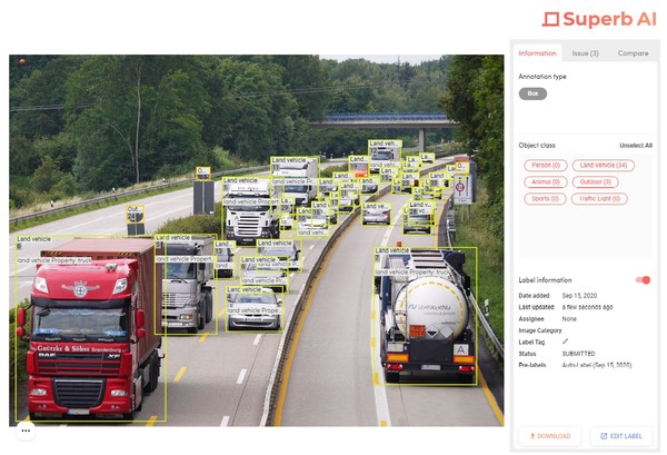 슈퍼브에이아이 오토라벨링 자율주행 분야 활용 예시 (제공=슈퍼브에이아이)