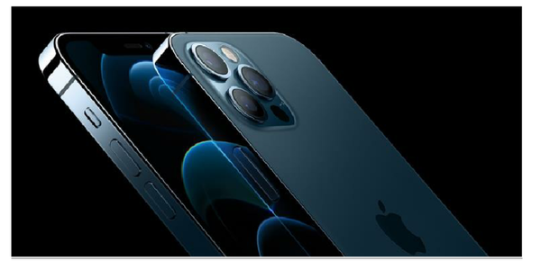 코닝과 함께 제작한 ‘세라믹 쉴드’ 액정이 탑재된 아이폰 12의 모습. (제공=KB증권)