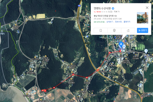 수산물 드론배송 경로 (사진=제이씨현시스템)