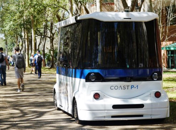 코스트 오토노머스가 개발한 자율주행 셔틀버스 `P-1 셔틀` (사진=한컴MDS)