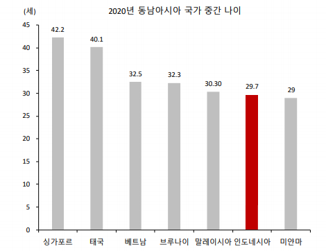 젊은 연령층 위주의 인도네시아 (제공=SK증권)