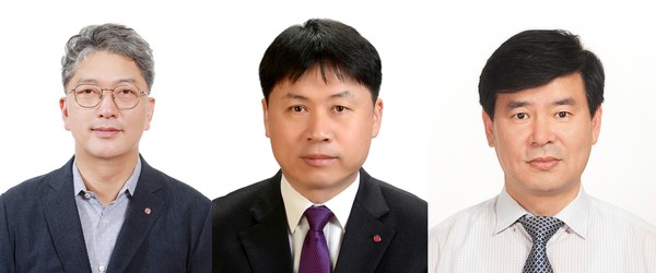 LG전자 한국영업본부장 이상규 사장(왼쪽), LG전자 H&A사업본부장 류재철 부사장(가운데), LG전자 생산기술원장 정대화 부사장(오른쪽) (사진=LG전자)