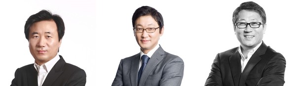 (왼쪽부터) 유신열 신세계디에프 대표이사, 문성욱 시그나이트파트너스 대표이사겸 신세계톰보이 대표이사, 정의철 신세계사이먼 지원개발담당 전무 (사진=신세계그룹)