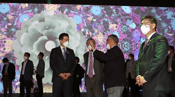 박양우 문체부 장관은 지난해 5월19일 국립중앙박물관 ‘디지털실감영상관’ 일반 공개를 앞두고 열린 사전 개막행사에 참석했다.(사진=문화체육관광부)