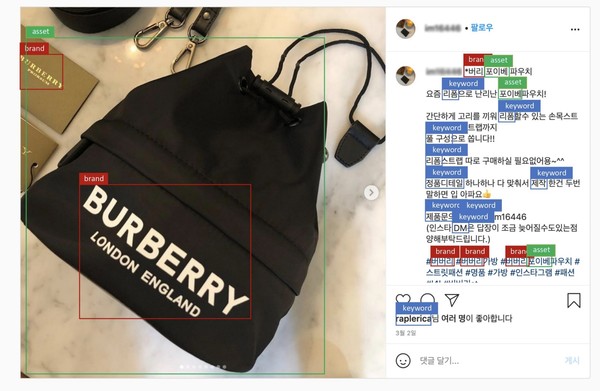 위조상품 및 판매자 탐지 예시 (제공=마크비전)