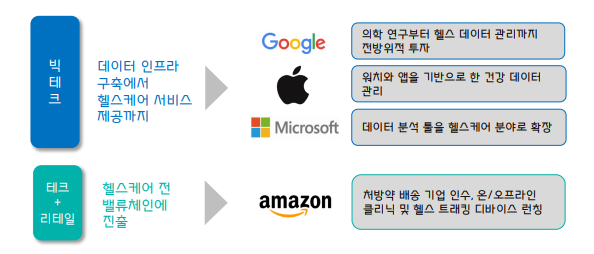 디지털 헬스케어 필드에 뛰어드는 글로벌 빅테크 (제공=대신증권)