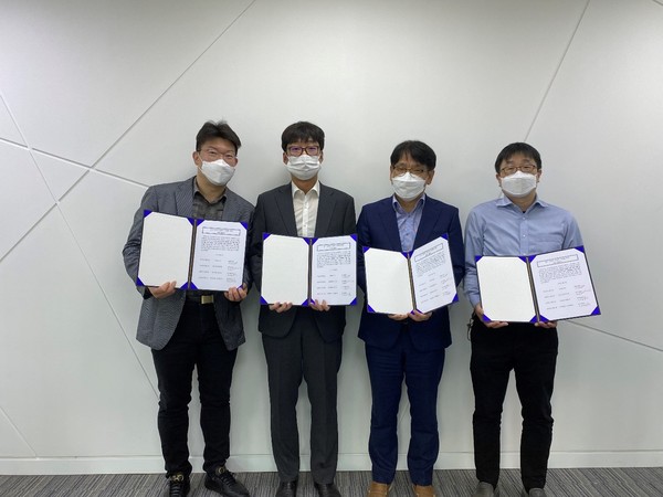 좌측부터 정원선 한국자동차연구원 센터장, 김기홍 세인트시큐리티 대표, 어성율 케이사인 전무, 김휘강 고려대학교 교수 (제공=케이사인)