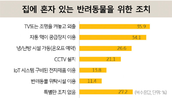 집에 혼자 있는 반려동물을 위한 조치 (제공=KB경영연구소)