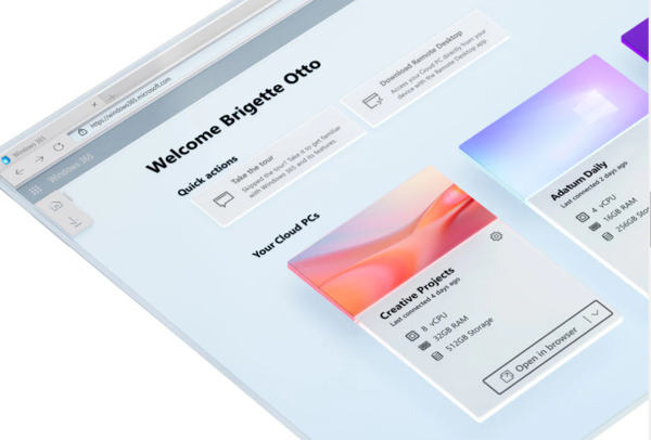 사진은 마이크로소프트사 홈페이지의 윈도우365 홍보 이미지.