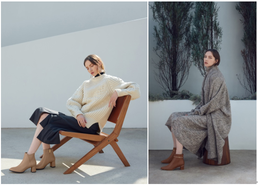 (좌)르느와르 위빙 앵클부츠와 (우)르느와르 체인 2WAY 앵클부츠(제공:금강제화)