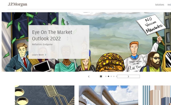 J.P모건의 홈페이지 캡처 화면.