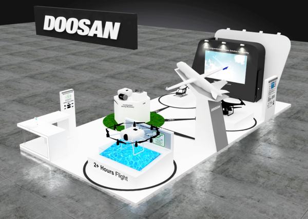 두산모빌리티이노베이션 부스 렌더링 이미지