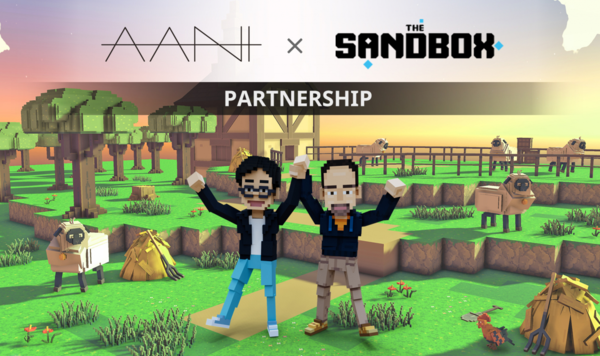 ▲ 삼양식품 랜드에 있는 강인구 삼양애니 COO(왼쪽)과 세바스티앙 보르제 더 샌드박스 공동창업자 아바타 (이미지 제공=삼양애니)