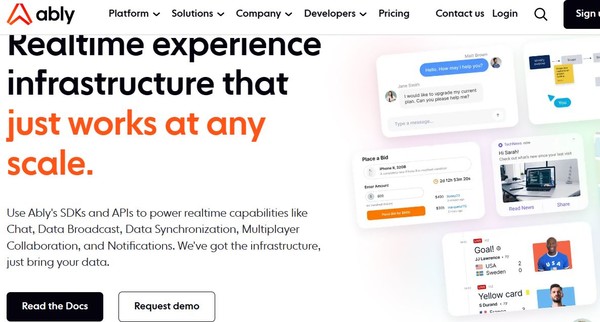 '스카크럽트'가 명령제어 체계를 탈취하기 위해 악용하는 서드파티 라이브러리 'Ably' 홈페이지 화면. (제공='인터넷 보호나라')