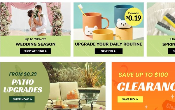 미국 내 앱 순위 1위인 중국의  쇼핑앱 '테무'의 홈페이지.