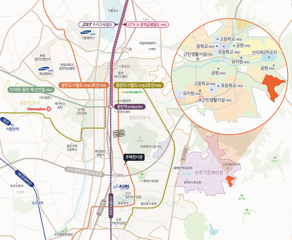 e편한세상 동탄 파크아너스 위치도(제공:DL이앤씨)