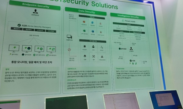 '2023 세계보안엑스포'에 참가한 사이버 보안업체의 네트워크 보안 개념도로서, 본문 기사와 직접 관련은 없음.