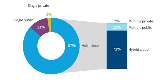 멀티 클라우드 활용 현황. (출처=플렉세라. 윤대균 교수)