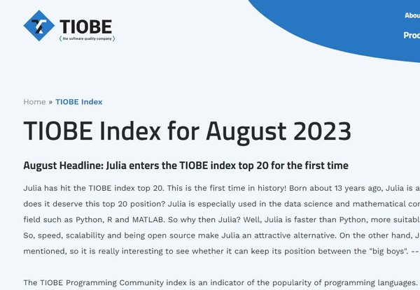 티오비 홈페이지 화면.