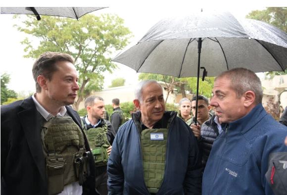 이스라엘을 방문 중인 일론 머스크,. (사진=월스트리트저널)