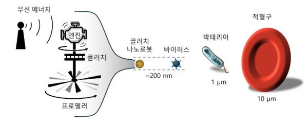 초미세 나노로봇 모식도. (출처=기초과학연구원)