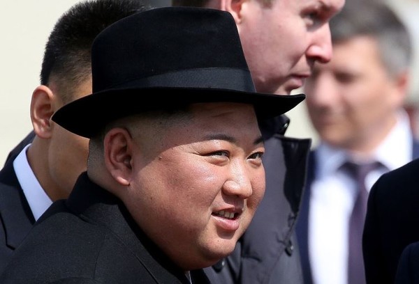 북한 지도자 김정은이 러시아를 방문한 모습. (사진=블룸버그)