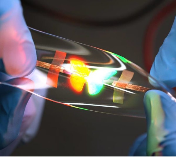  '본질적 신축성'을 지닌 퀀텀닷 소자 개발 모습. (사진=기초과학연구원)