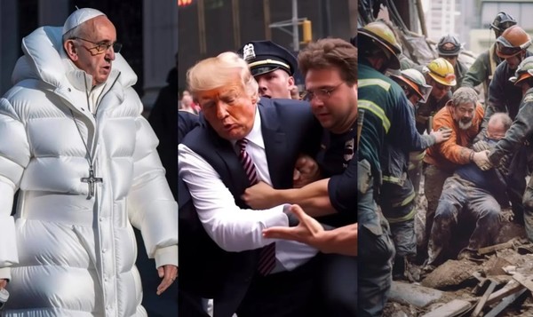  멀티모달AI '미드저니'에 의해 만들어진 가짜 생성 콘텐츠들. (출처=테크크런치)