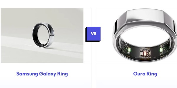 삼성 '갤럭시 링'(왼쪽)과 오우라의 '오우라 링'. (사진=매셔블)