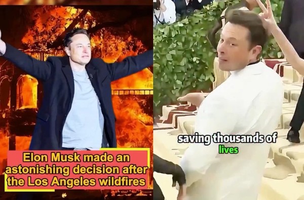 일론 머스크가 자신의 선행을 과장하기 위해 X에 올린 AI 생성 동영상 화면. (사진=X)