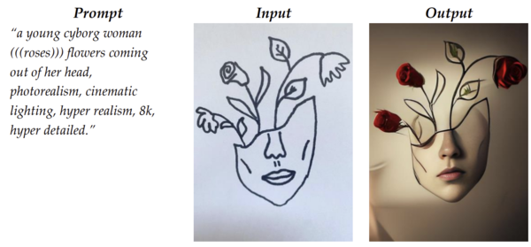 AI를 보조 도구로 사용해 저작권을 인정받은 사례. 가운데 일러스트레이션을 명령글을 입력해(왼쪽) 3D 효과(오른쪽)를 입혔다.(사진:미국 저작권청)