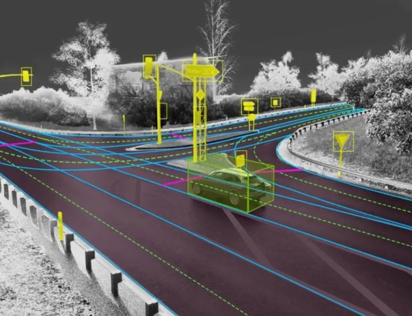 엔비디아가 구축한 정밀자율주행도로지도 이미지. (출처=엔비디아)