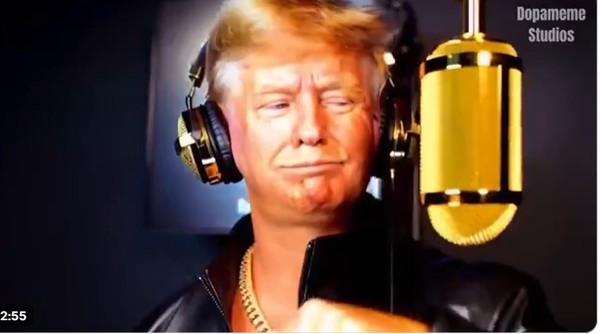 마크 큐반 계정에 공유된 트럼프 대통령의 패러디 영상. (출처=블루스카이)