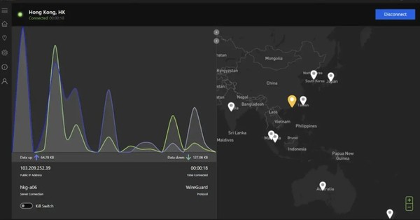  사용자의 VPN 화면. (출처=Luis Millares)