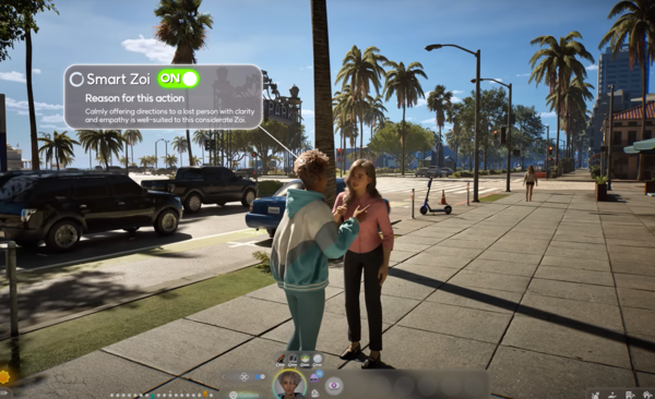 크래프톤은 3월 신작 '인조이'에서 유저와 실시간 상호작용이 가능한 AI 캐릭터 '스마트조이'를 선보였다.(사진:엔비디아 유튜브)