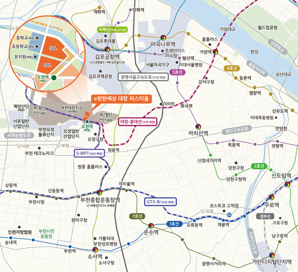 e편한세상 대장 퍼스티움 위치도(사진:DL이앤씨)