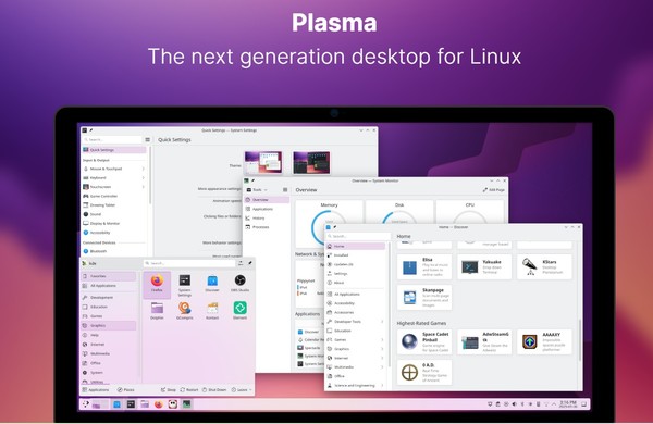 리눅스 사용자들을 지원하는 KDE 자유 SW 사이트 화면. (출처==KDE 사이트)