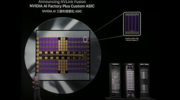 '컴퓨텍스 2025'에서 엔비디아가 공개한 NV링크 퓨전 이미지로서, 이를 통해 이른바 NV링크 생태계를 구축하고 있다.. (출처=엔비디아)