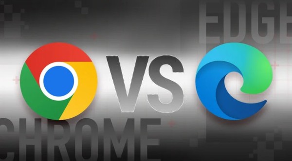  구글 크롬과 마이크로소프트 엣지의 브라우저 시장 경쟁을 시사하는 이미지. (출처=PC맥)