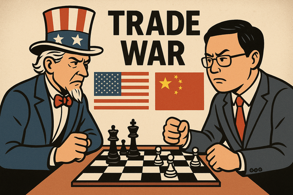 미중 무역갈등을 시사한 캐리커처. (출처=챗GPT)