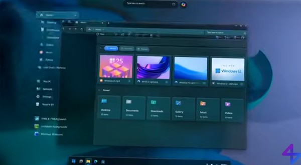 가상의 윈도우12 브라우저. (출처=​한 디자이너가 미리 만들어본 윈도우12 브라우저. (출처=YouTube AR 4789)​