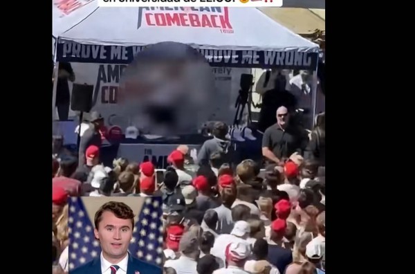  틱톡에 공개된 찰리 커크의 총격 피살 순간.  (출처=틱톡 영상 캡처)