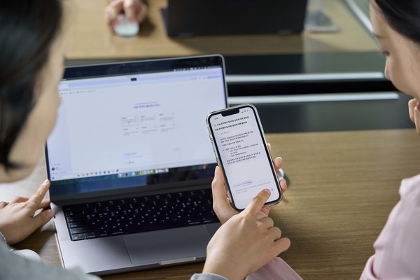 SK텔레콤이 SK AX와 함께 개발한 AI 업무 에이전트 ‘에이닷 비즈’ 모습.(사진:SK텔레콤)