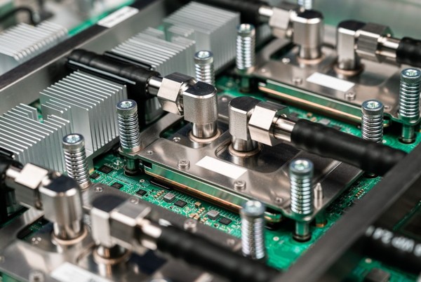 구글 7세대 TPU의 액체냉각 시스템. (출처=구글)