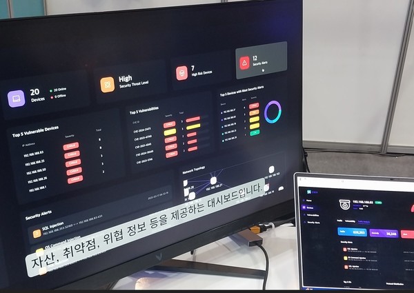 '2025 세계보안엑스포'에 참가한 보안업체의 사이버보안 제품으로서 본문과는 직접 관련이 없음. (사진=애플경제)