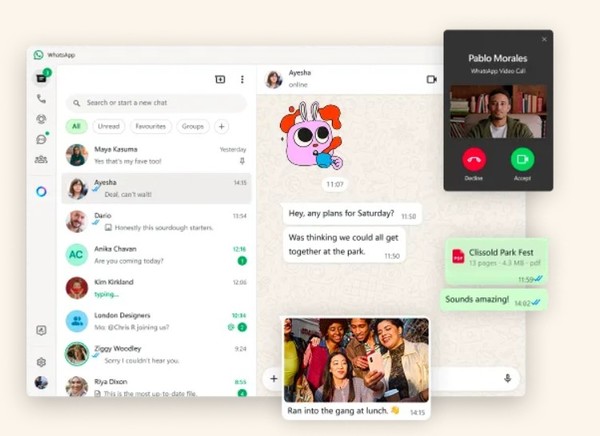 왓츠앱 화면. (출처=왓츠앱)